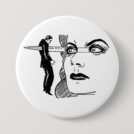 Badge Rond 7,6 Cm Si les regards peuvent tuer (yeux plus grands) (Devant)