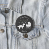 Badge Rond 7,6 Cm Sibérie Husky Chien Baby shower Chien Chiot Gris (En situation)