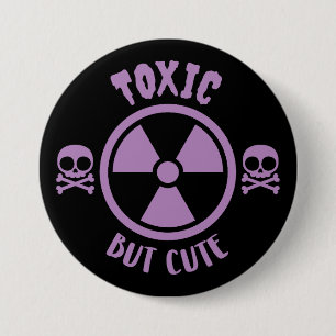 Badge Rond 7,6 Cm Signal d'avertissement toxique mais mignon