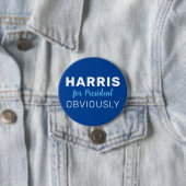 Badge Rond 7,6 Cm Signe Harris pour président de toute évidence 2024 (En situation)