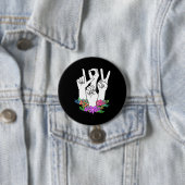 Badge Rond 7,6 Cm Signe main ASL de l'enseignant (En situation)