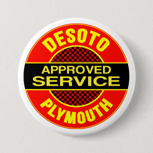 Badge Rond 7,6 Cm Signe vintage de service de DeSoto