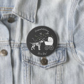 Badge Rond 7,6 Cm Silhouette de chien Baby shower dalmate (En situation)