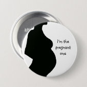 Badge Rond 7,6 Cm Silhouette de femme enceinte - l'enceinte (Devant & derrière)