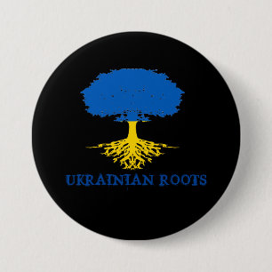 Badge Rond 7,6 Cm Silhouette de l'arbre des racines ukrainiennes