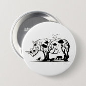 Badge Rond 7,6 Cm Silhouette de Rhino Tree (Devant & derrière)