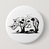 Badge Rond 7,6 Cm Silhouette de Rhino Tree (Devant)