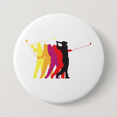 Badge Rond 7,6 Cm Silhouettes de Golfer (Devant)
