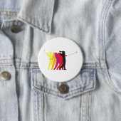 Badge Rond 7,6 Cm Silhouettes de Golfer (En situation)