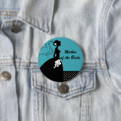 Badge Rond 7,6 Cm Silhouettez la mère de jeune mariée du bouton de (En situation)