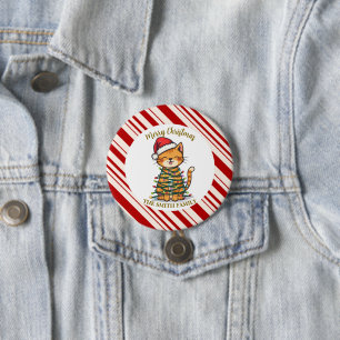 Badge Rond 7,6 Cm Simple modèle moderne de joyeux Noël chaton CatMAS