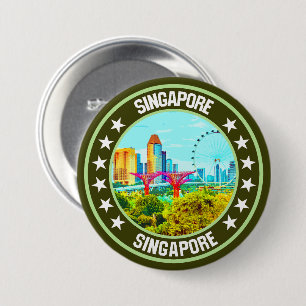 Badge Rond 7,6 Cm Singapour