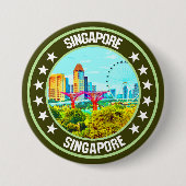 Badge Rond 7,6 Cm Singapour (Devant)