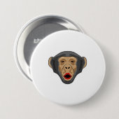 Badge Rond 7,6 Cm Singe avec bouche baisée (Devant & derrière)