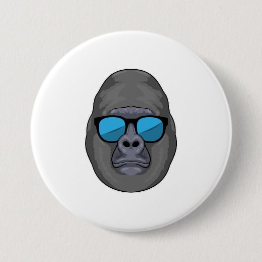 Badge Rond 7,6 Cm Singe avec lunettes de soleil (Devant)