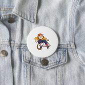 Badge Rond 7,6 Cm Singe comme patineur avec skateboard (En situation)