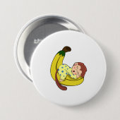 Badge Rond 7,6 Cm Singe dormant dans le pyjama (Devant & derrière)