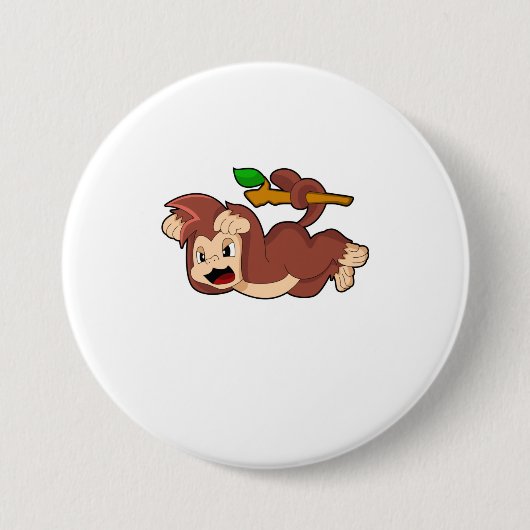 Badge Rond 7,6 Cm Singe rugissant (Devant)