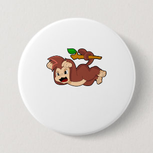 Badge Rond 7,6 Cm Singe rugissant