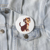 Badge Rond 7,6 Cm Sitting Brown Puppy Sweet Happy Dog (En situation)