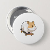 Badge Rond 7,6 Cm Skate de Hamster (Devant & derrière)