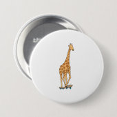 Badge Rond 7,6 Cm Skateboard girafe (Devant & derrière)