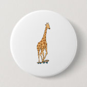 Badge Rond 7,6 Cm Skateboard girafe (Devant)