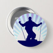 Badge Rond 7,6 Cm ski alpin (Devant & derrière)