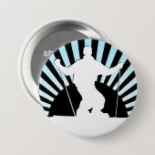 Badge Rond 7,6 Cm ski alpin (Devant & derrière)