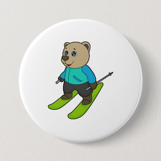 Badge Rond 7,6 Cm Ski de Bear (Devant)