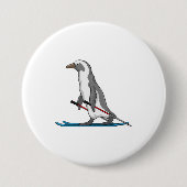 Badge Rond 7,6 Cm Ski de Penguin (Devant)