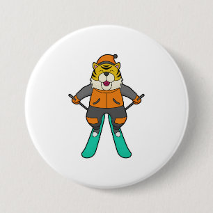 Badge Rond 7,6 Cm Ski de Tiger