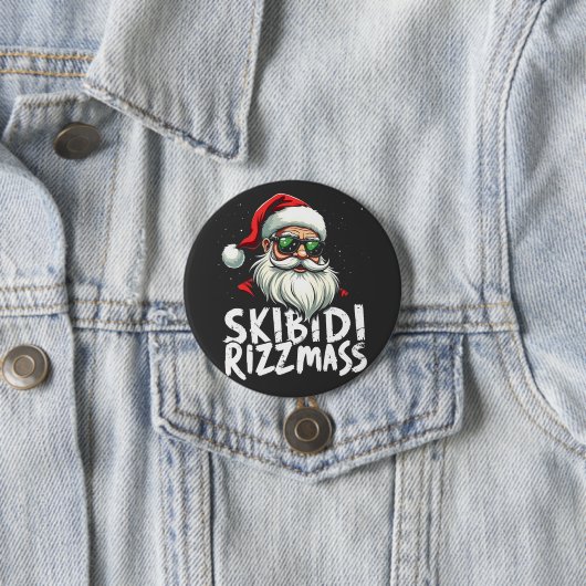 Badge Rond 7,6 Cm Skibidi Rizzmas Funny Gen Alpha Slang Noël (En situation)