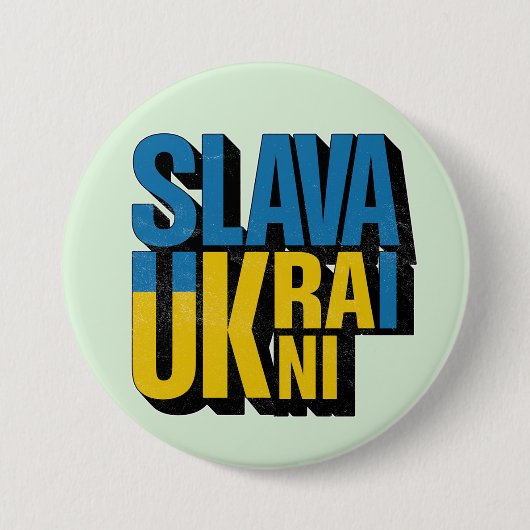 Badge Rond 7,6 Cm Slava Ukraini Graphisme, La Fierté Ukrainienne Des (Devant)