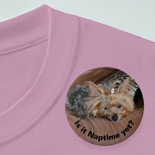 Badge Rond 7,6 Cm Sleepy Little Yorkshire Terrier Puppy