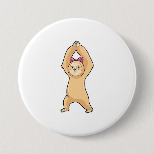 Badge Rond 7,6 Cm Sloth at Fitness (Devant)