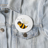 Badge Rond 7,6 Cm Smiling Bee Fun Bumblebee Character