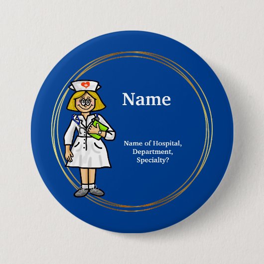 Badge Rond 7,6 Cm Smiling Nurse Button to Customize (Devant)