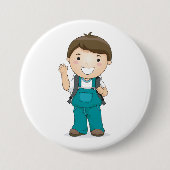 Badge Rond 7,6 Cm Smiling School Boy avec sac à dos (Devant)
