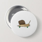 Badge Rond 7,6 Cm Snail as Skateboard avec Skateboard (Devant & derrière)
