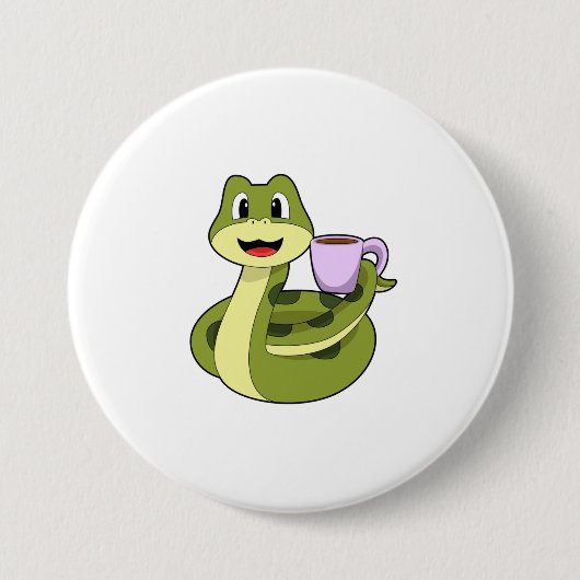 Badge Rond 7,6 Cm Snake with Cup (Devant)
