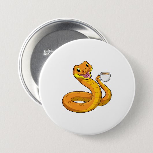 Badge Rond 7,6 Cm Snake with Cup (Devant & derrière)