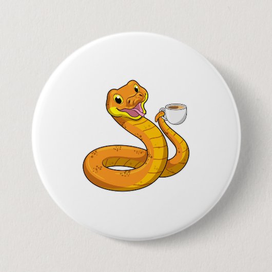 Badge Rond 7,6 Cm Snake with Cup (Devant)