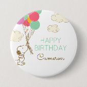 Badge Rond 7,6 Cm Snoopy et Ballons Anniversaire (Devant)