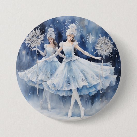Badge Rond 7,6 Cm Snowflakes from The Nutcracker Ballet (Devant)