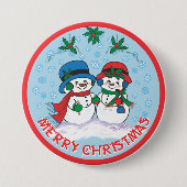 Badge Rond 7,6 Cm Snowman (Devant)