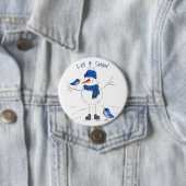 Badge Rond 7,6 Cm Snowman à longue jambe (En situation)