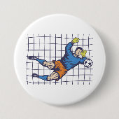 Badge Rond 7,6 Cm Soccer Goalkeeper Diving Save (Devant)