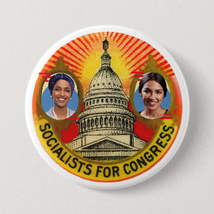 Badge Rond 7,6 Cm Socialistes au Congrès