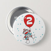 Badge Rond 7,6 Cm Sock Monkey 2e anniversaire (Devant & derrière)
